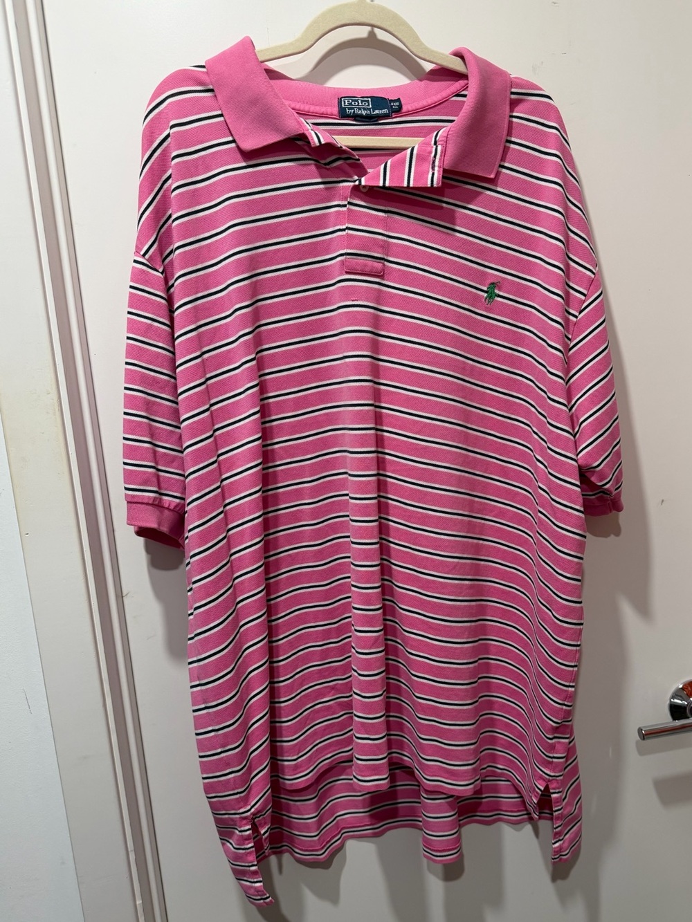 Polo by Ralph Lauren Pink Striped Polo with White & Navy Accents